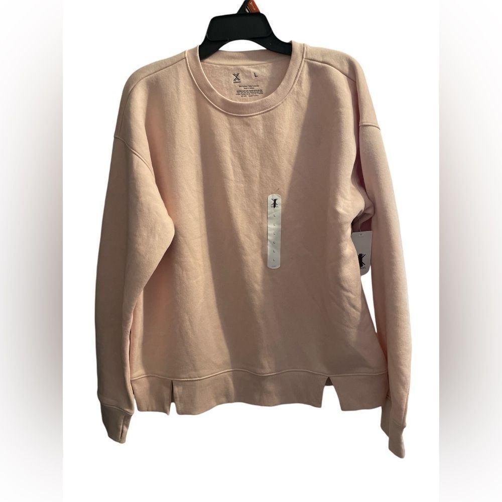 Xersion Womens Super Soft Fleece Crew Neck Long Sleeve Sweatshirt, size Large